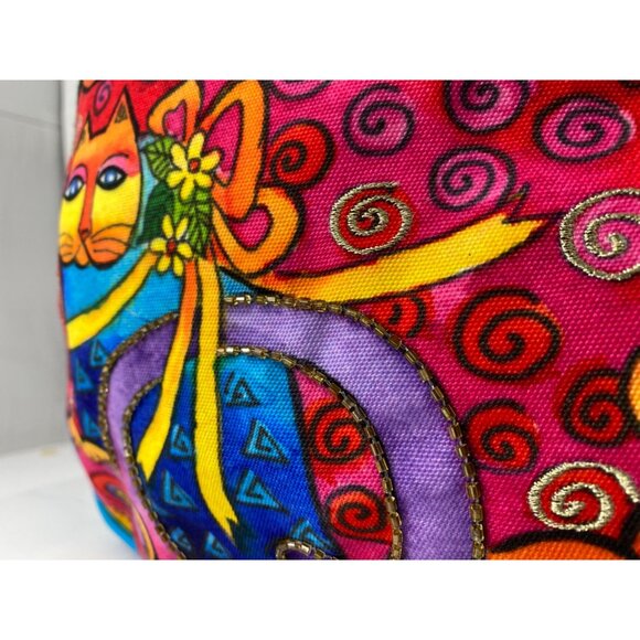 Laurel Burch Multicolor Cat Design Crossbody Bag - Picture 13 of 13